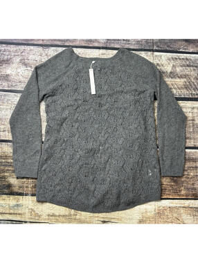 Caslon Sweater Women's Large Open Back Wool Alpaca Blend Pullover Gray NEW
